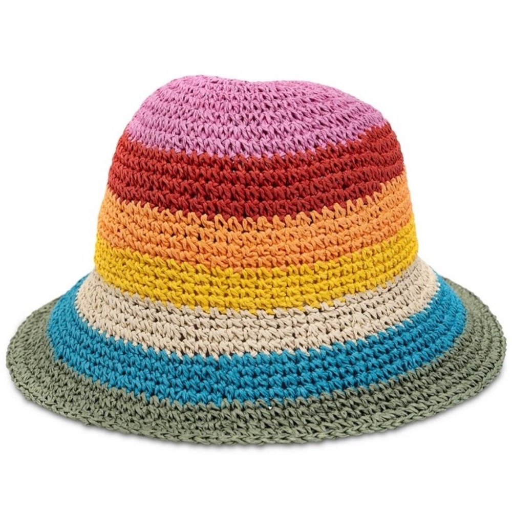 Striped Colorful Crochet Cloche Hat